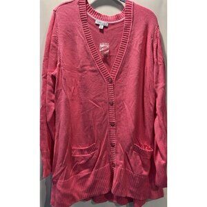 Isaac Mizrahi Live! Essentials Hot Pink Cardigan Size 2X